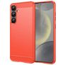 Mobigear Brushed Slim Coque Samsung Galaxy S25 Plus Coque arrière en TPU Souple - Rouge
