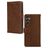Mobilize Wallet Housse Samsung Galaxy A24 Etui en Cuir Véritable Porte-Monnaie - Marron