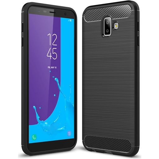 Mobigear Brushed Slim Coque Samsung Galaxy J6 Plus Coque arrière en TPU Souple - Noir