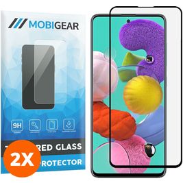 Mobigear Premium Samsung Galaxy A51 Verre trempé Protection d'écran - Compatible Coque - Noir (Lot de 2)