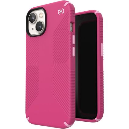 Speck Presidio2 Grip Coque iPhone 14 Plus MagSafe Coque arrière Rigide Anti-Chocs - Digital Pink
