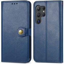 Mobigear Snap Button Housse Samsung Galaxy S25 Plus Etui Porte-Monnaie - Bleu