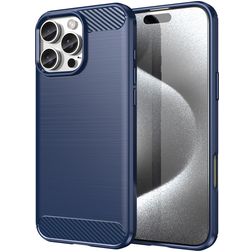 Mobigear Brushed Slim Coque iPhone 16 Pro Max Coque arrière en TPU Souple - Bleu