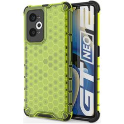 Mobigear Honeycomb Coque Realme GT2 Coque arrière Rigide Anti-Chocs - Vert