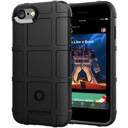 Mobigear Rugged Shield Coque iPhone SE (2020) Coque arrière en TPU Souple Anti-Chocs - Noir