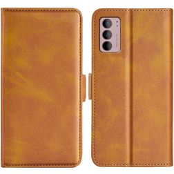 Mobigear Slim Magnet Housse Motorola Moto G42 Etui Porte-Monnaie - Cognac