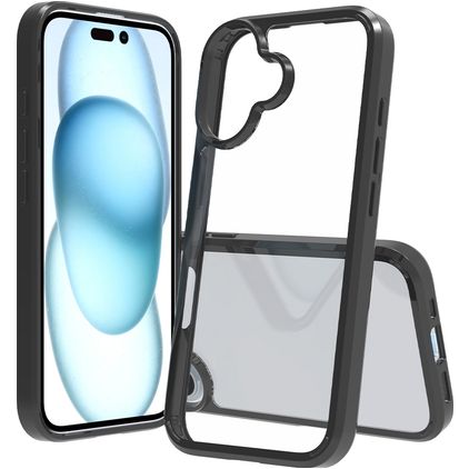 Mobigear Crystal Coque iPhone 16 Coque arrière Rigide - Noir