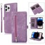 Mobigear Zipper Housse iPhone 14 Pro Etui Porte-Monnaie - Violet