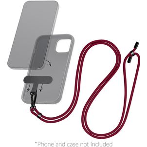 Mobilize Lanyard - Cordon de téléphone universel ajustable - Bordeaux