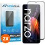 Mobigear Premium Realme Narzo 50 5G Verre trempé Protection d'écran - Compatible Coque - Noir (Lot de 2)