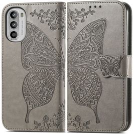 Mobigear Butterfly Housse Motorola Moto G82 Etui Porte-Monnaie - Gris