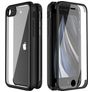 Valenta Full Cover Coque iPhone 8 Coque arrière en Verre trempé Anti-Chocs - Noir