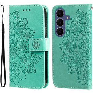 Mobigear Flowers Housse Samsung Galaxy S26 FE Etui Porte-Monnaie - Vert