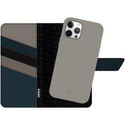 Valenta Snap Luxe Housse iPhone 12 Pro Etui avec Coque Détachable en Cuir Véritable Porte-Monnaie - Gris