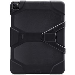 Xccess Survivor Essential Coque iPad Pro 12.9 Pouces (2020) Coque arrière en Plastique rigide,Silicone + Support Amovible - Noir