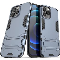 Mobigear Armor Stand Coque iPhone 13 Pro Max Coque arrière Rigide Anti-Chocs avec Support Amovible - Bleu