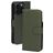 Mobiparts iPhone 16 Pro MagSafe Coque Cuir véritable Étui 2en1 avec coque amovible Portefeuille - Vert