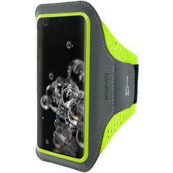 Mobiparts Comfort Fit Brassard Téléphone Samsung Galaxy S20 Ultra Brassard Coque de Sport en Neoprène - Neon Green