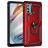 Mobigear Armor Ring Motorola Moto G60 Plastique rigide Coque arrière Antichoc avec bague de maintien - Rouge