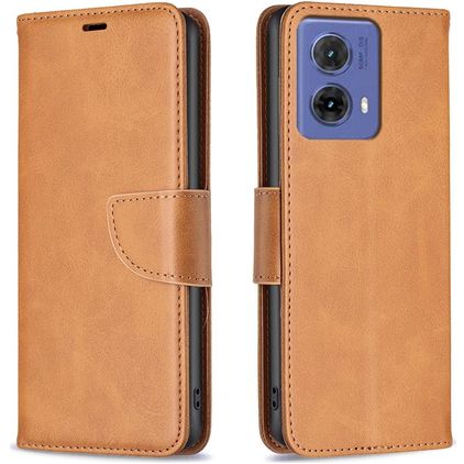 Mobigear Excellent Motorola Moto G85 Étui Portefeuille - Cognac