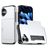 Mobigear Card Coque iPhone 18 Coque arrière Rigide Anti-Chocs avec Porte-Cartes - Argent