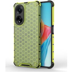 Mobigear Honeycomb Coque OPPO A98 Coque arrière Rigide Anti-Chocs - Vert