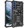 Mobigear Armor Stand Coque Samsung Galaxy S21 FE Coque arrière Rigide Anti-Chocs avec Support Amovible - Noir