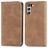 Mobigear Retro Slim Samsung Galaxy S21 FE Étui Portefeuille - Marron