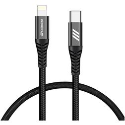 Mobigear Nylon - Câble USB-C vers Apple Lightning 0.4 mètre - Noir