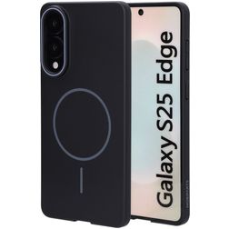 Mobiparts Slim Line Coque Samsung Galaxy S25 Edge MagSafe Coque arrière Rigide - Onyx Black