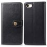 Mobigear Snap Button Housse iPhone SE (2022) Etui Porte-Monnaie - Noir