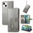 Mobigear Clover Housse iPhone 15 Etui Porte-Monnaie - Gris