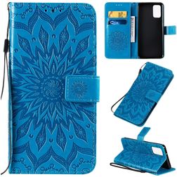 Mobigear Sunflower Housse Samsung Galaxy S20 Plus Etui Porte-Monnaie - Bleu
