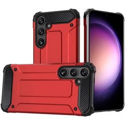 Mobigear Outdoor Coque Samsung Galaxy S24 Coque arrière Rigide Anti-Chocs - Rouge