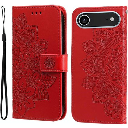Mobigear Flowers Housse iPhone Air Etui Porte-Monnaie - Rouge