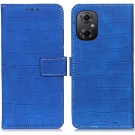Mobigear Croco Housse POCO M5 Etui Porte-Monnaie - Bleu