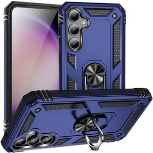 Mobigear Armor Ring Coque Samsung Galaxy S23 FE Coque arrière Rigide Anti-Chocs avec Anneau-Support - Bleu