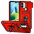 Mobigear Armor Ring Cam Slide Coque Xiaomi Redmi A1 4G Coque arrière Rigide Anti-Chocs avec Anneau-Support et Protecteur Lentilles - Rouge