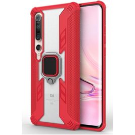 Mobigear Armor Ring Coque Xiaomi Mi 10 Pro Coque arrière Rigide Anti-Chocs avec Anneau-Support - Rouge
