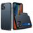 Mobigear Card Coque iPhone 12 Pro Coque arrière Rigide Anti-Chocs avec Porte-Cartes - Dark Blue