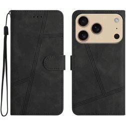 Mobigear Stitch iPhone 18 Pro Étui Portefeuille - Noir