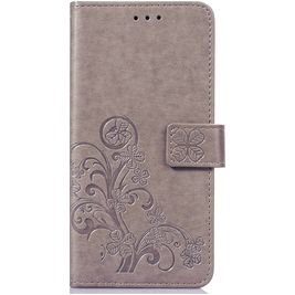 Mobigear Clover Housse OnePlus 6T Etui Porte-Monnaie - Gris