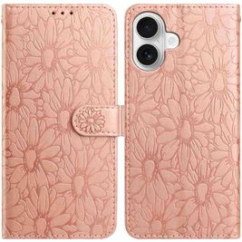 Mobigear Flowers Housse iPhone 17 Etui Porte-Monnaie - Rose doré