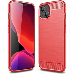 Mobigear Brushed Slim Coque iPhone 13 Coque arrière en TPU Souple - Rouge