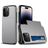 Mobigear Card Coque iPhone 15 Pro Coque arrière Rigide Anti-Chocs avec Porte-Cartes - Gris