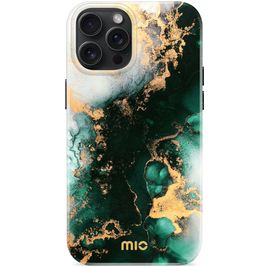 MIO Coque iPhone 15 Pro Max MagSafe Coque arrière Rigide - Green Marble