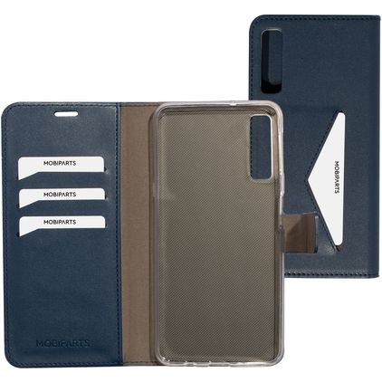 Mobiparts Classic Wallet Housse Samsung Galaxy A7 (2018) Etui Porte-Monnaie - Bleu