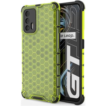 Mobigear Honeycomb Coque Realme GT Coque arrière Rigide Anti-Chocs - Vert