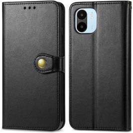 Mobigear Snap Button Housse Xiaomi Redmi A1 4G Etui Porte-Monnaie - Noir