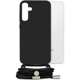 Mobilize Lanyard Gelly Samsung Galaxy S23 FE Coque avec cordon en TPU Souple - Noir